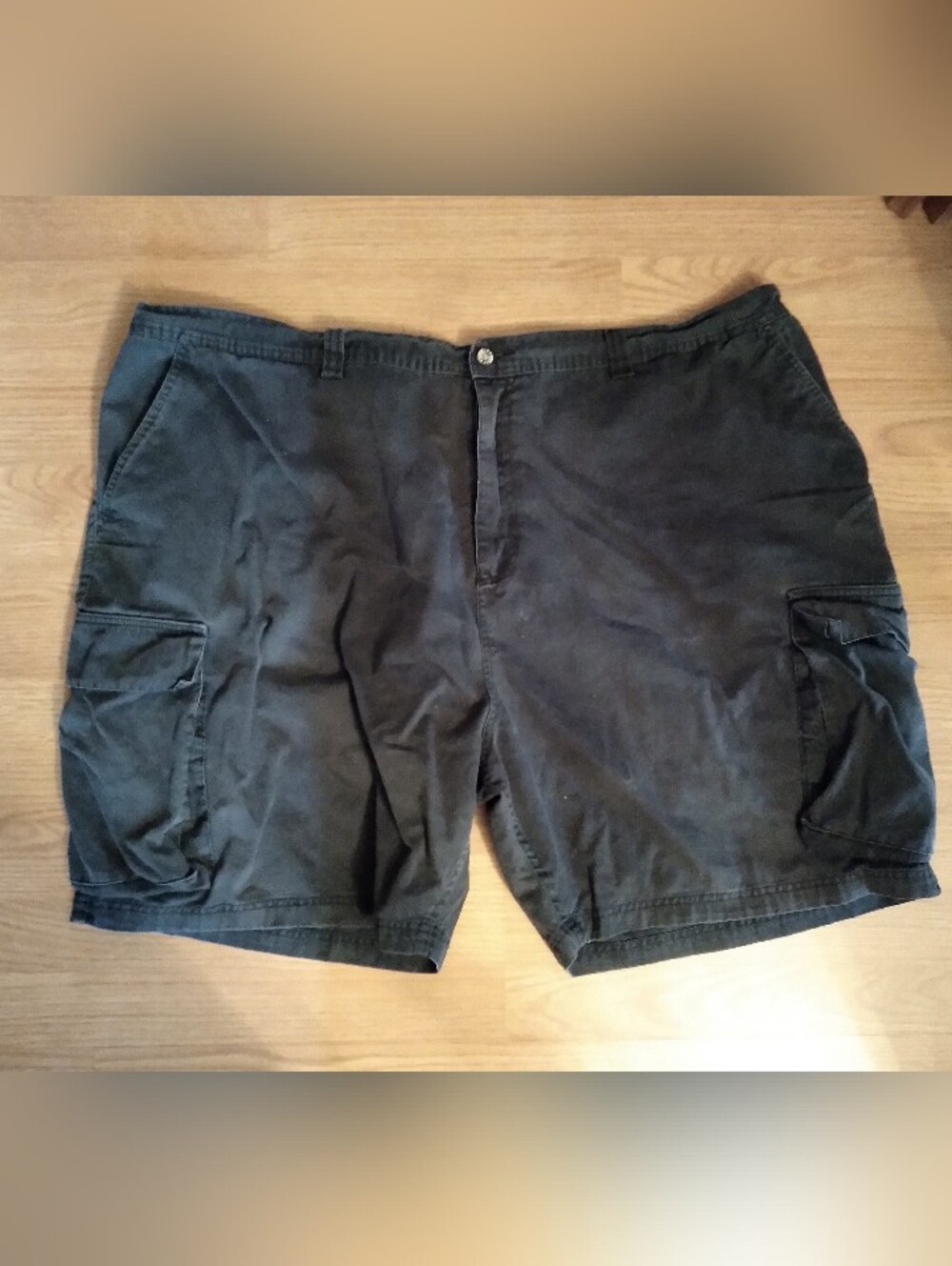 Mens Black Chino Cotton Cargo Expandable Waist Shorts By Falcon Bay Sz 50x7